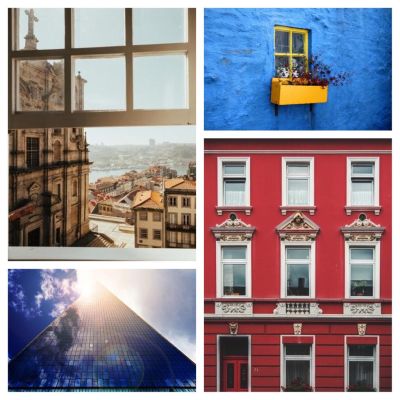 Novitim - Výhled z okna - Windows - Office - Man - Koláž