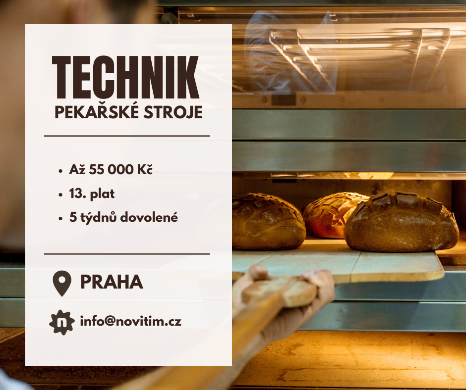 Technik pro pekařské stroje – až 55 000 Kč, 13. plat