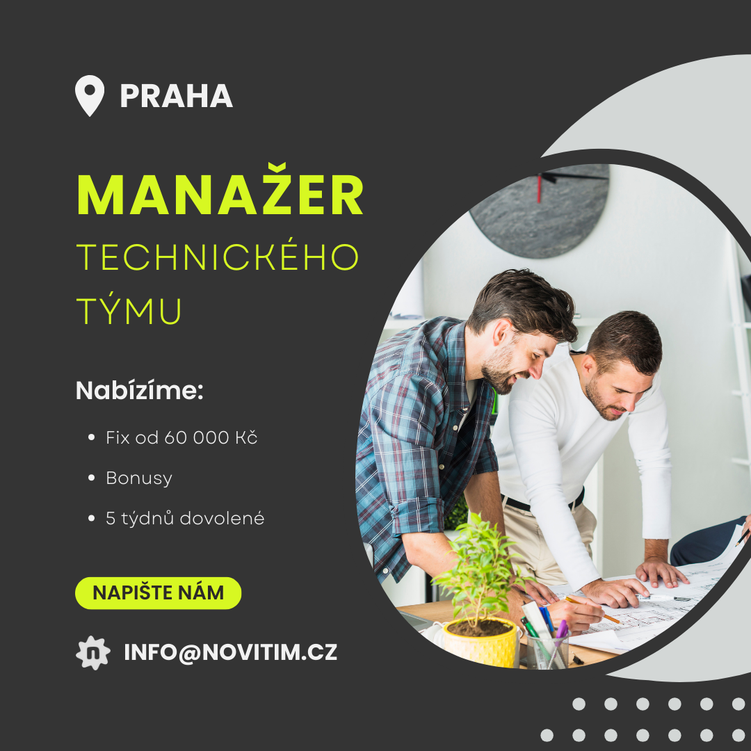 Manažer technického týmu oddělení elektro – fix od 60 000 Kč, bonusy